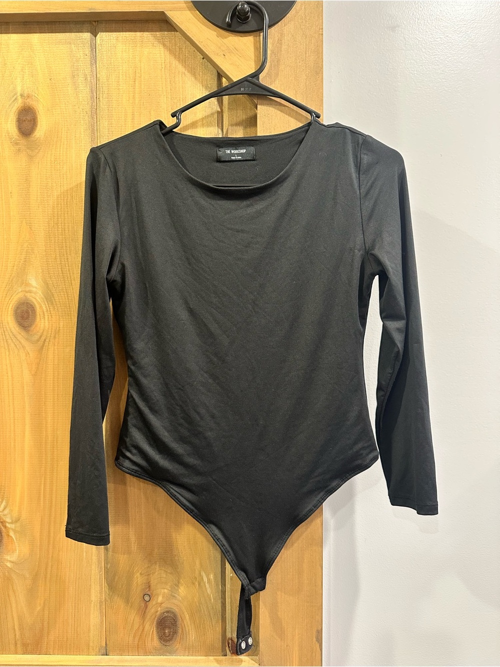 Workshop Republic Clothing Black Long-Sleeve Snap-Crotch Bodysuit